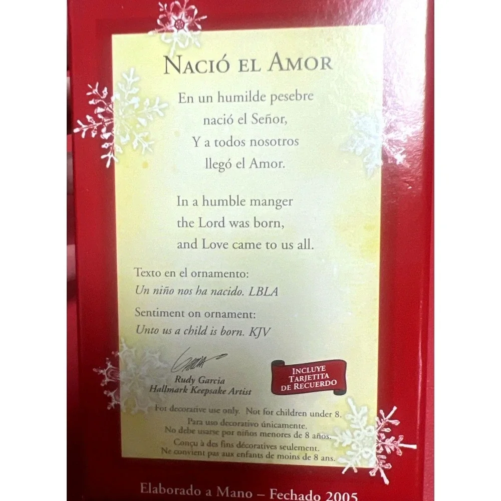 Hallmark Keepsake Ornament Nacio‎ El Amor Spanish Mary Jesus Joseph 2005 NIB NOS